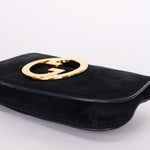 Gucci Blondie Clutch Navy Suede