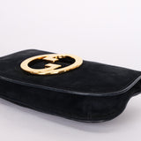 Gucci Blondie Clutch Navy Suede