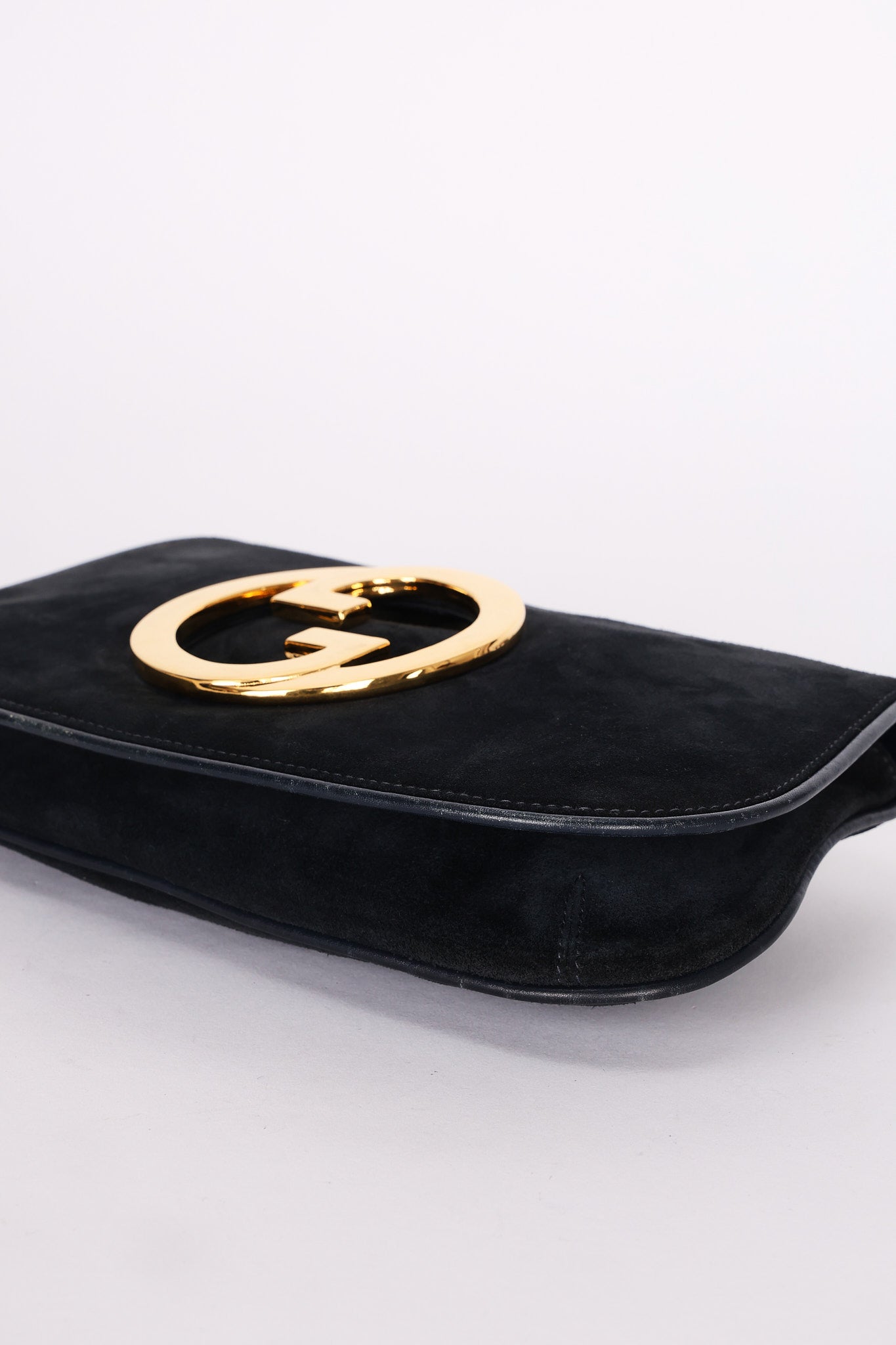 Gucci Blondie Clutch Navy Suede
