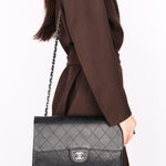 Ultra-Rare Chanel Jumbo Classic Single Flap Sellier Style Black Caviar 1997 SHW