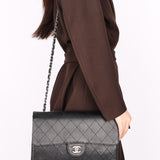 Ultra-Rare Chanel Jumbo Classic Single Flap Sellier Style Black Caviar 1997 SHW
