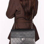 Ultra-Rare Chanel Jumbo Classic Single Flap Sellier Style Black Caviar 1997 SHW