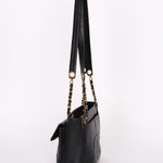 Chanel Turnlock Front Pocket Shoulder Bag Black Caviar 24K GP