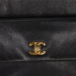 Chanel Turnlock Front Pocket Shoulder Bag Black Caviar 24K GP