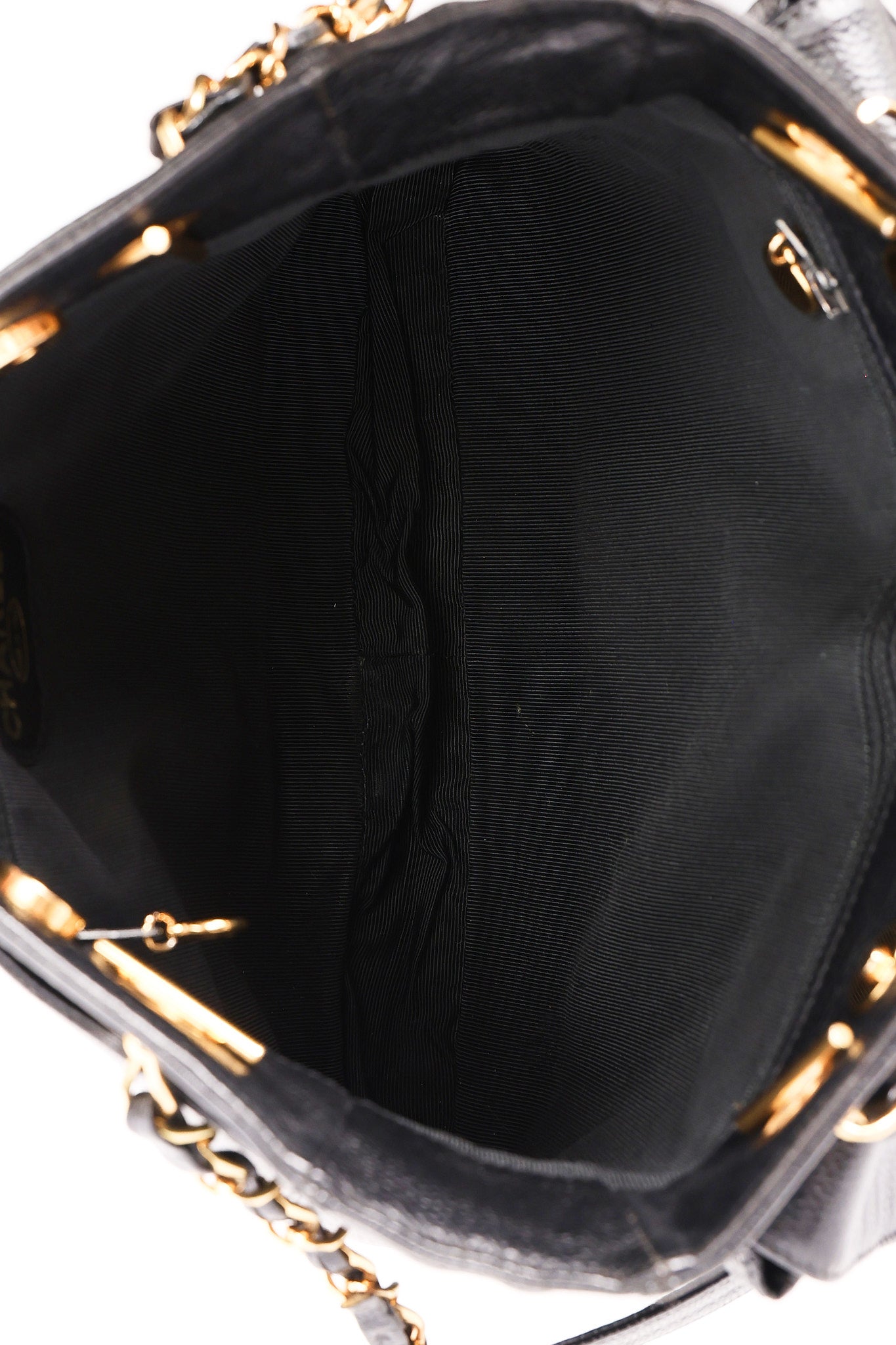 Chanel Turnlock Front Pocket Shoulder Bag Black Caviar 24K GP