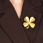 Chanel 1995 CC Four Leaf Clover Brooch 24K GP