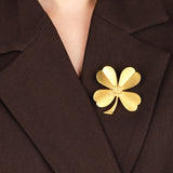 Chanel 1995 CC Four Leaf Clover Brooch 24K GP