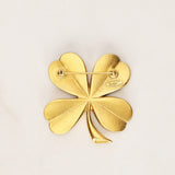Chanel 1995 CC Four Leaf Clover Brooch 24K GP