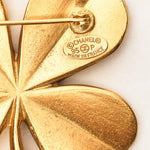 Chanel 1995 CC Four Leaf Clover Brooch 24K GP