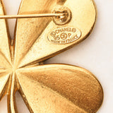 Chanel 1995 CC Four Leaf Clover Brooch 24K GP