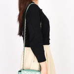 Chanel Precious Jewels Mini Square Flap Metallic Teal BGHW
