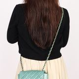 Chanel Precious Jewels Mini Square Flap Metallic Teal BGHW