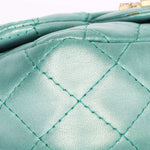 Chanel Precious Jewels Mini Square Flap Metallic Teal BGHW