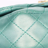 Chanel Precious Jewels Mini Square Flap Metallic Teal BGHW