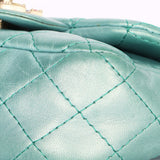Chanel Precious Jewels Mini Square Flap Metallic Teal BGHW