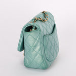 Chanel Precious Jewels Mini Square Flap Metallic Teal BGHW