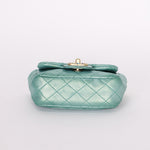 Chanel Precious Jewels Mini Square Flap Metallic Teal BGHW