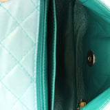 Chanel Precious Jewels Mini Square Flap Metallic Teal BGHW