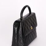 Chanel Kelly Top Handle Bag Black Caviar 24K GP