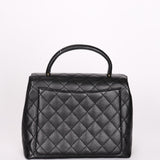 Chanel Kelly Top Handle Bag Black Caviar 24K GP