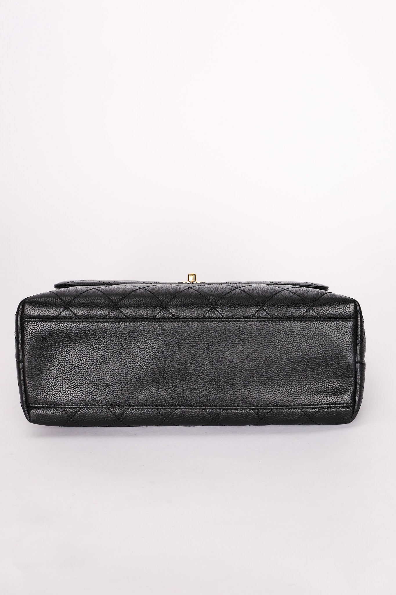 Chanel Kelly Top Handle Bag Black Caviar 24K GP
