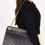 Chanel Matelasse Chain Shoulder Bag Black Lambskin 24K GP