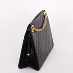 Chanel Matelasse Chain Shoulder Bag Black Lambskin 24K GP