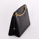 Chanel Matelasse Chain Shoulder Bag Black Lambskin 24K GP