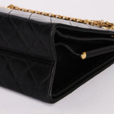 Chanel Matelasse Chain Shoulder Bag Black Lambskin 24K GP