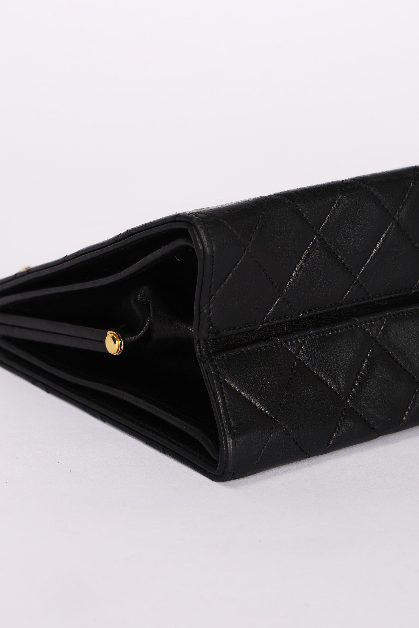 Chanel Matelasse Chain Shoulder Bag Black Lambskin 24K GP