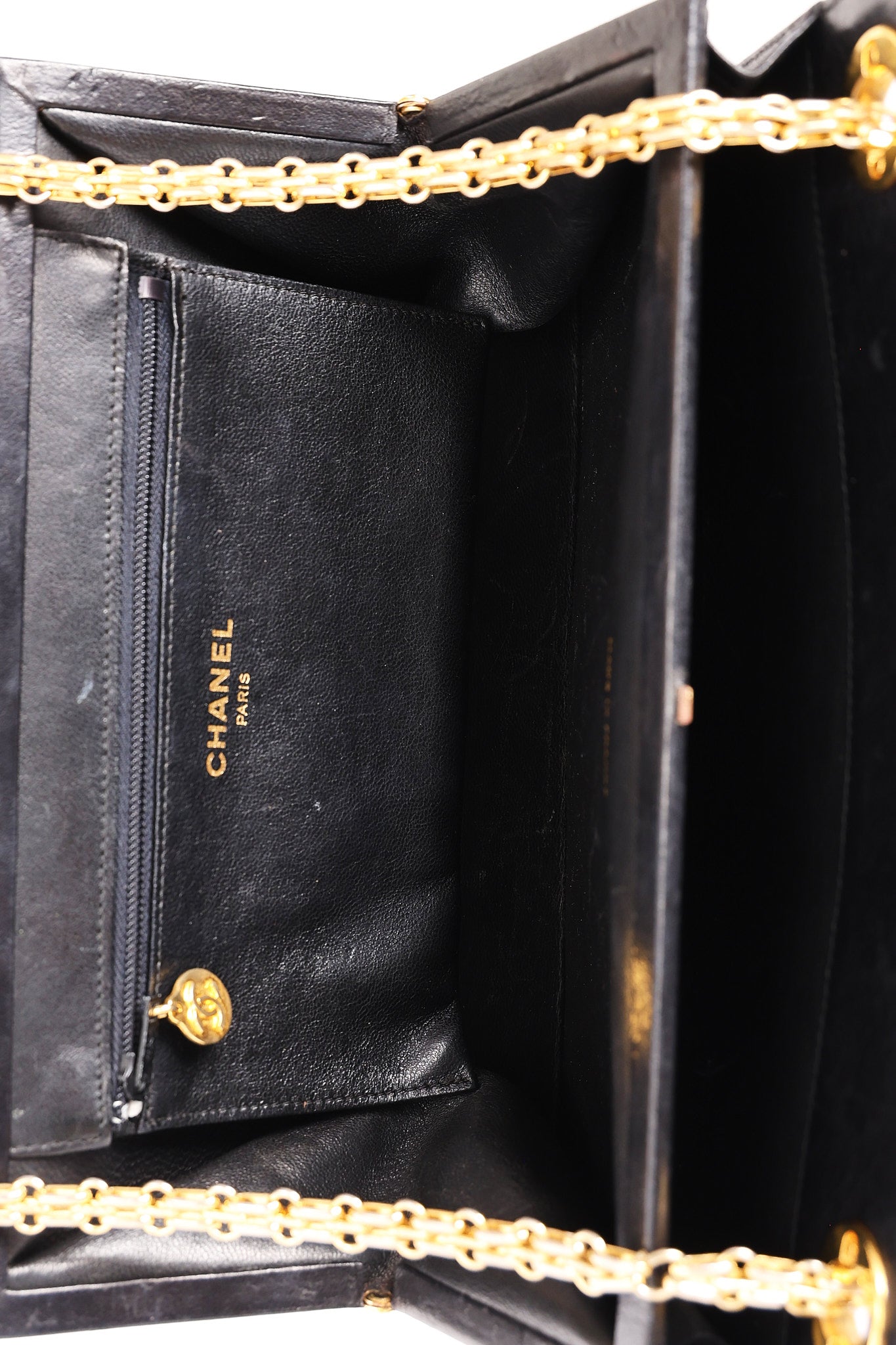 Chanel Matelasse Chain Shoulder Bag Black Lambskin 24K GP