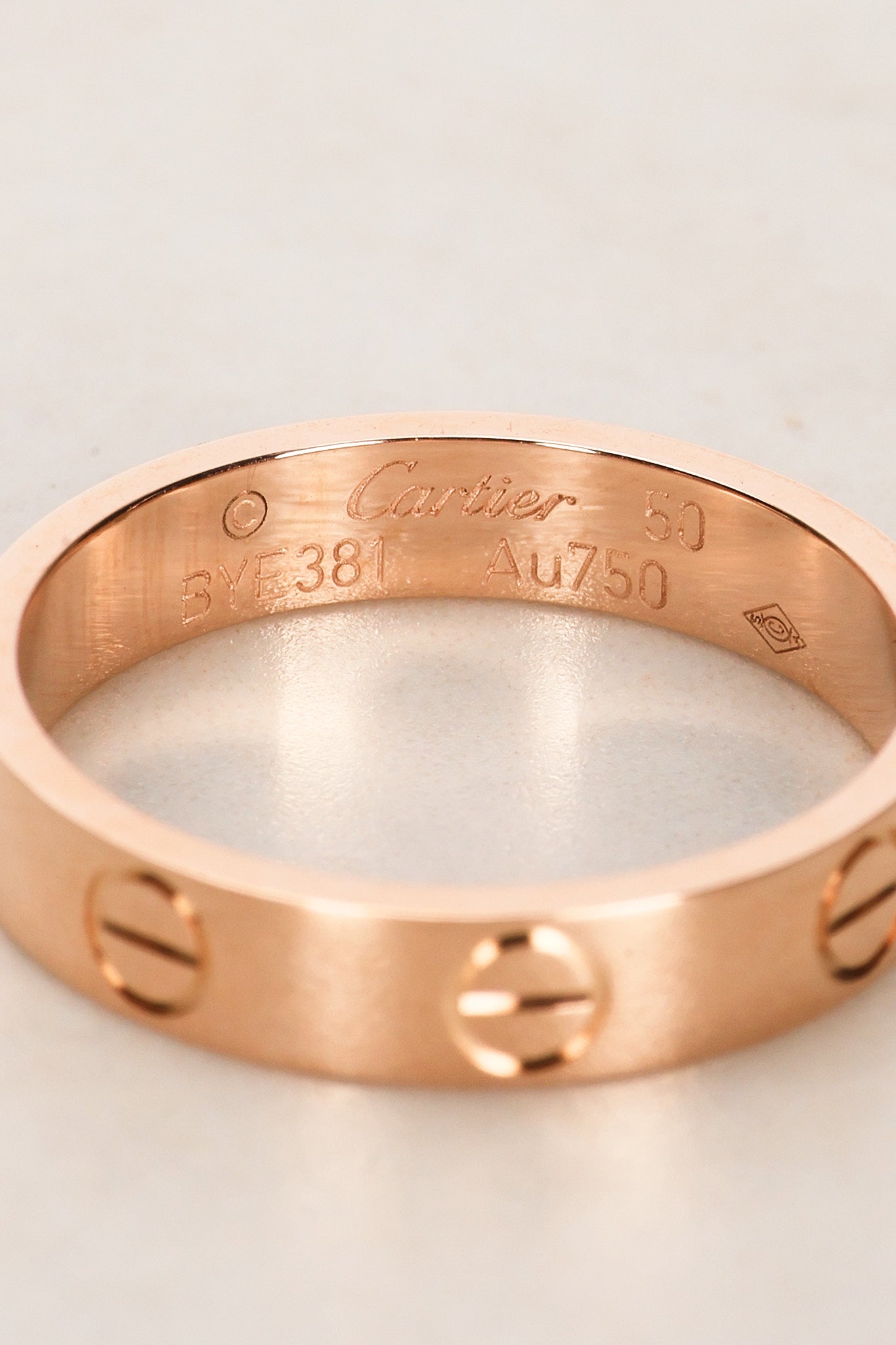 Cartier 18K Rose Gold Love Ring, Size US 5.25