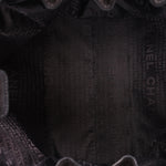 Chanel Accordion Flap Shoulder Bag Black Suede AGHW
