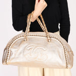Chanel Luxe Ligne Bowler Bag Gold Metallic Calfskin GHW