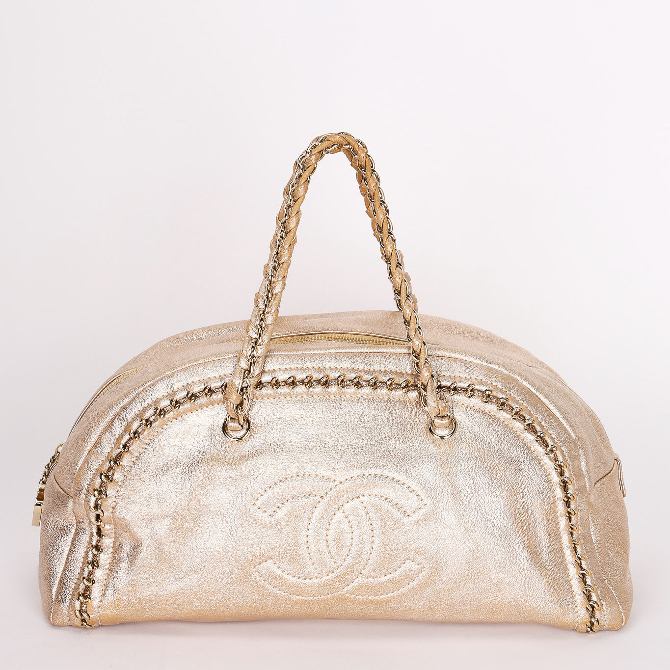 Chanel Luxe Ligne Bowler Bag Gold Metallic Calfskin GHW