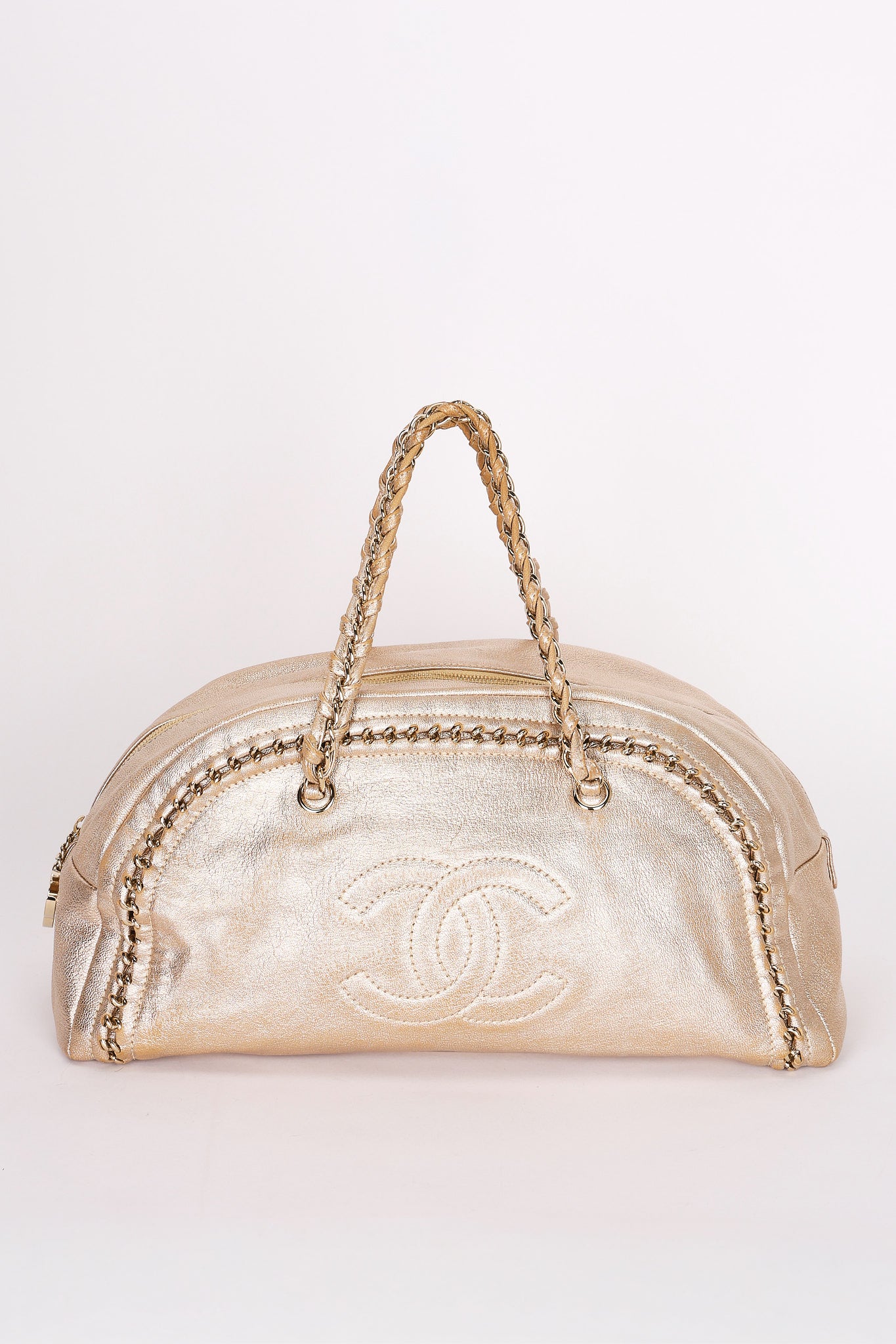 Chanel Luxe Ligne Bowler Bag Gold Metallic Calfskin GHW