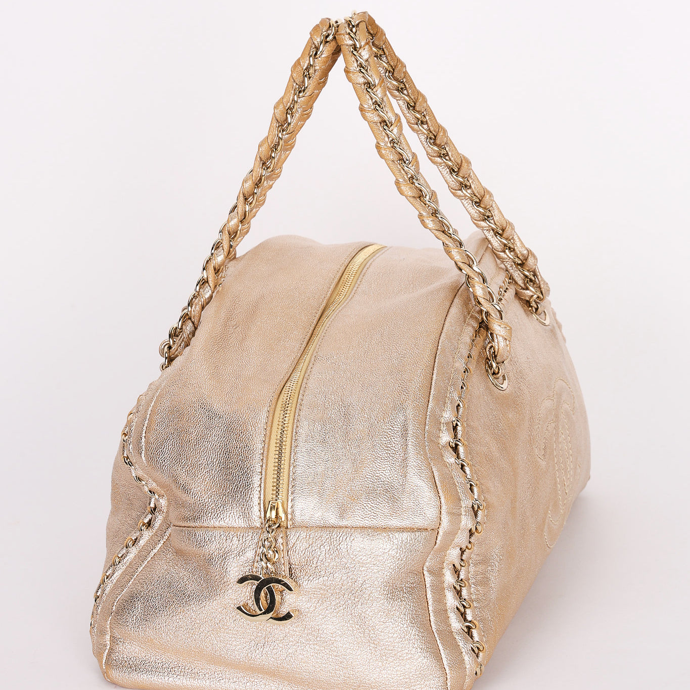 Chanel Luxe Ligne Bowler Bag Gold Metallic Calfskin GHW