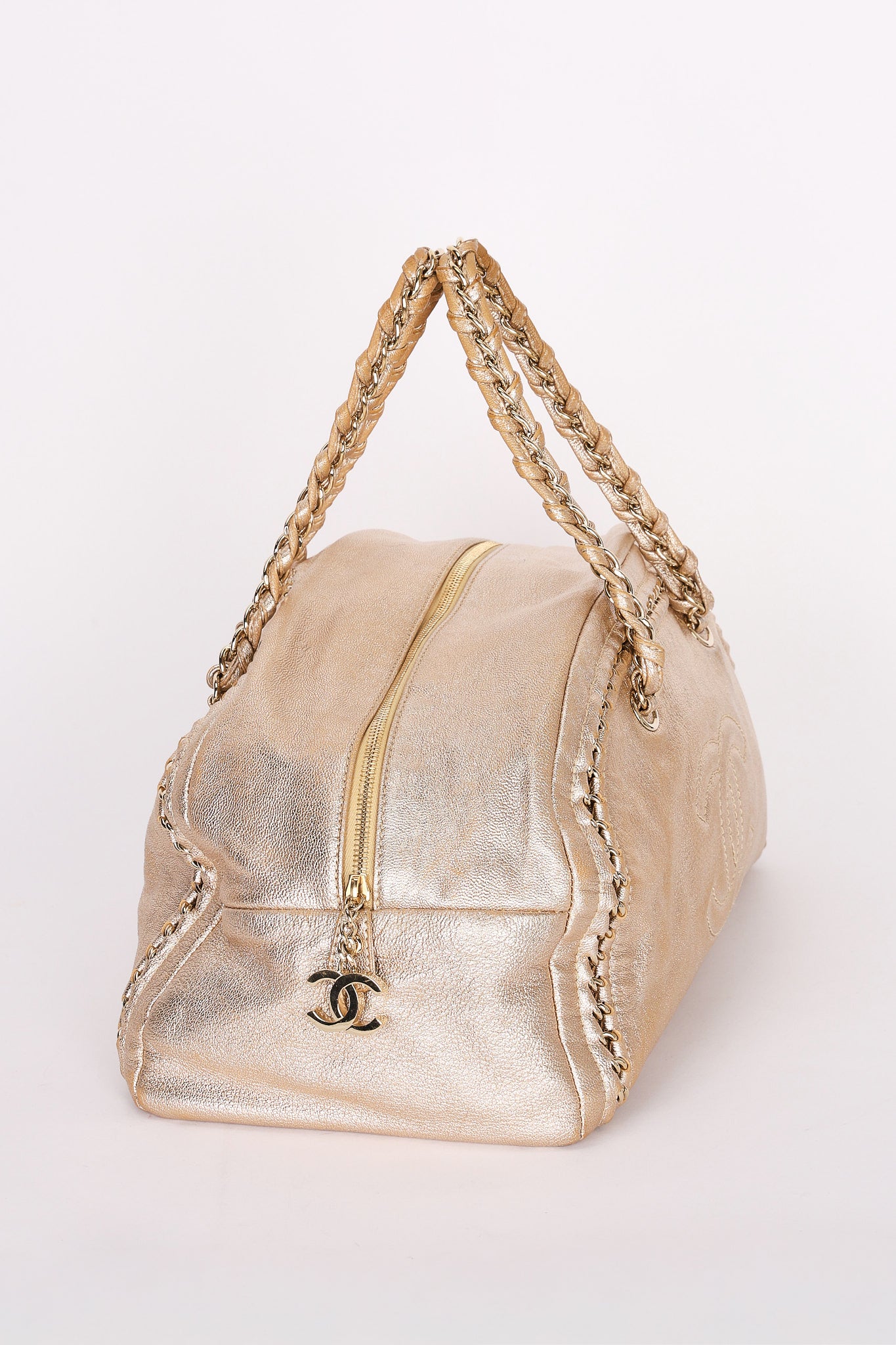 Chanel Luxe Ligne Bowler Bag Gold Metallic Calfskin GHW