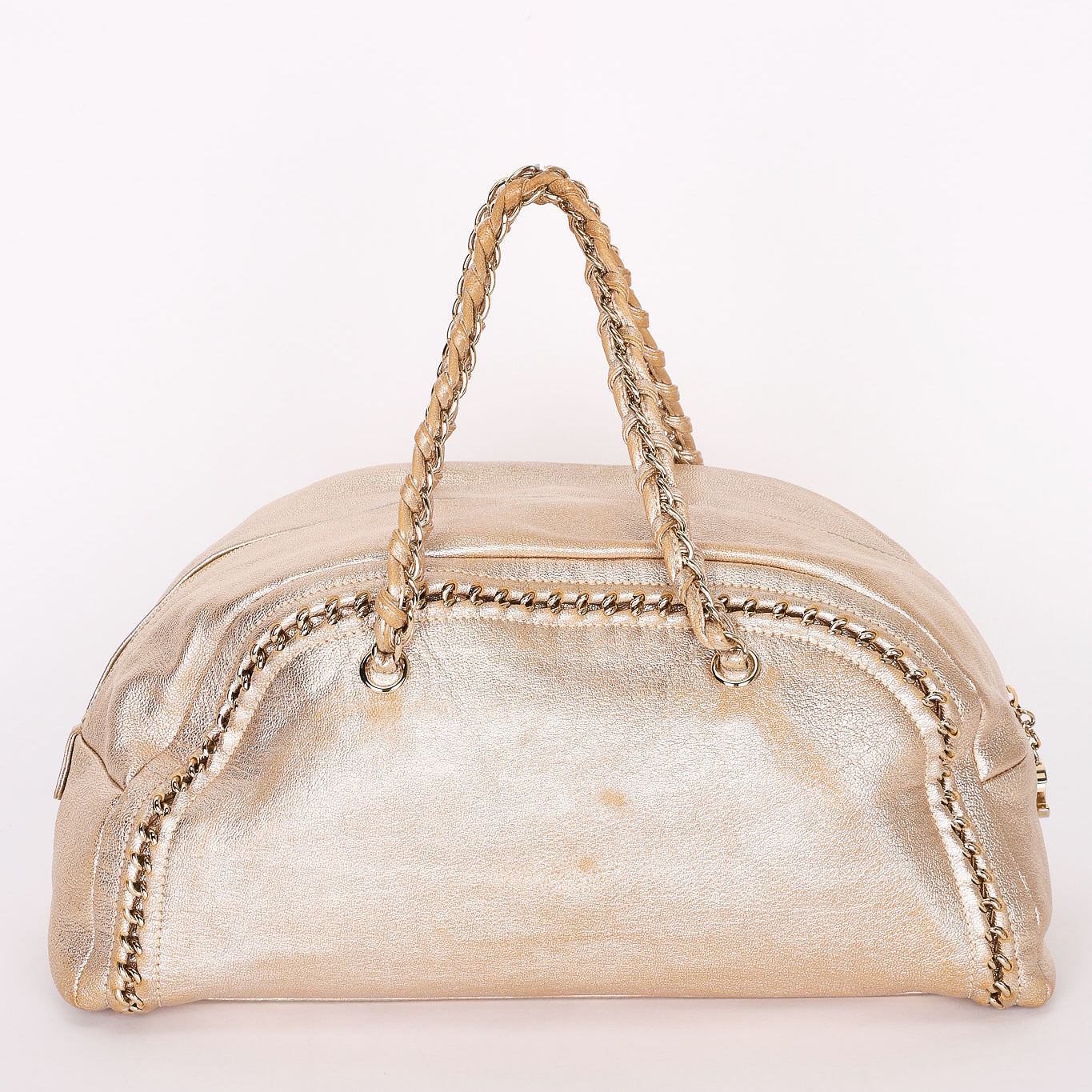 Chanel Luxe Ligne Bowler Bag Gold Metallic Calfskin GHW