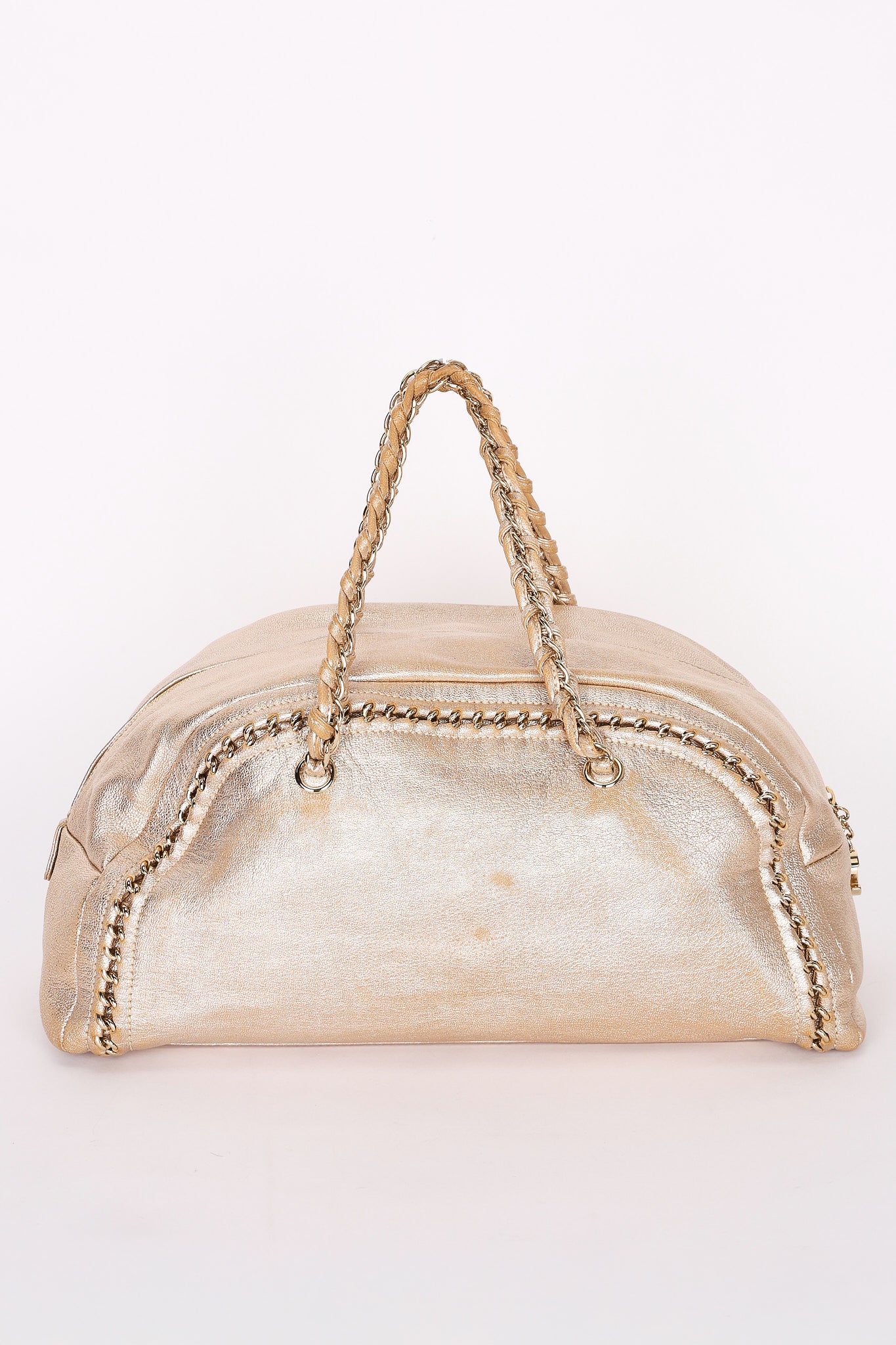 Chanel Luxe Ligne Bowler Bag Gold Metallic Calfskin GHW