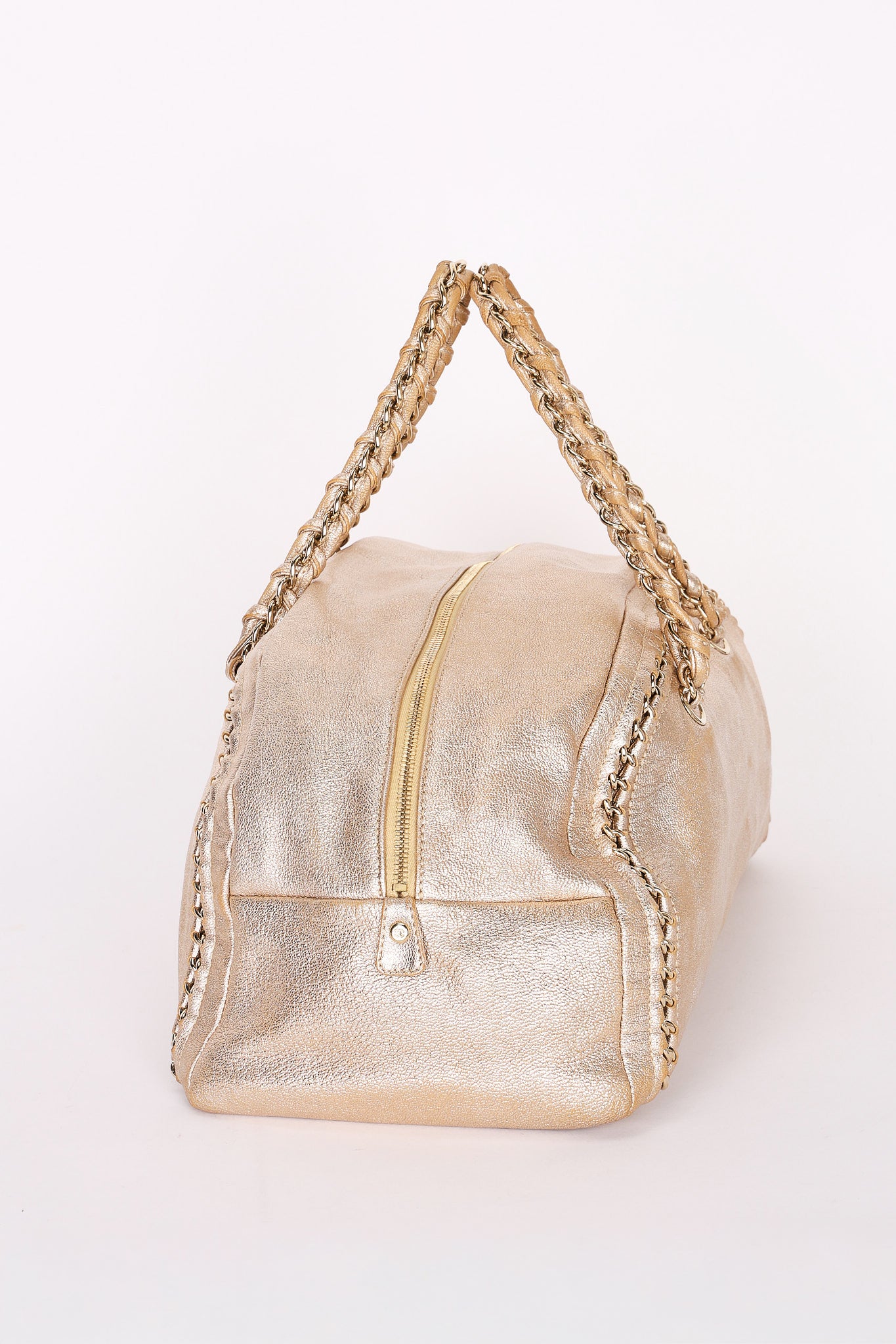 Chanel Luxe Ligne Bowler Bag Gold Metallic Calfskin GHW