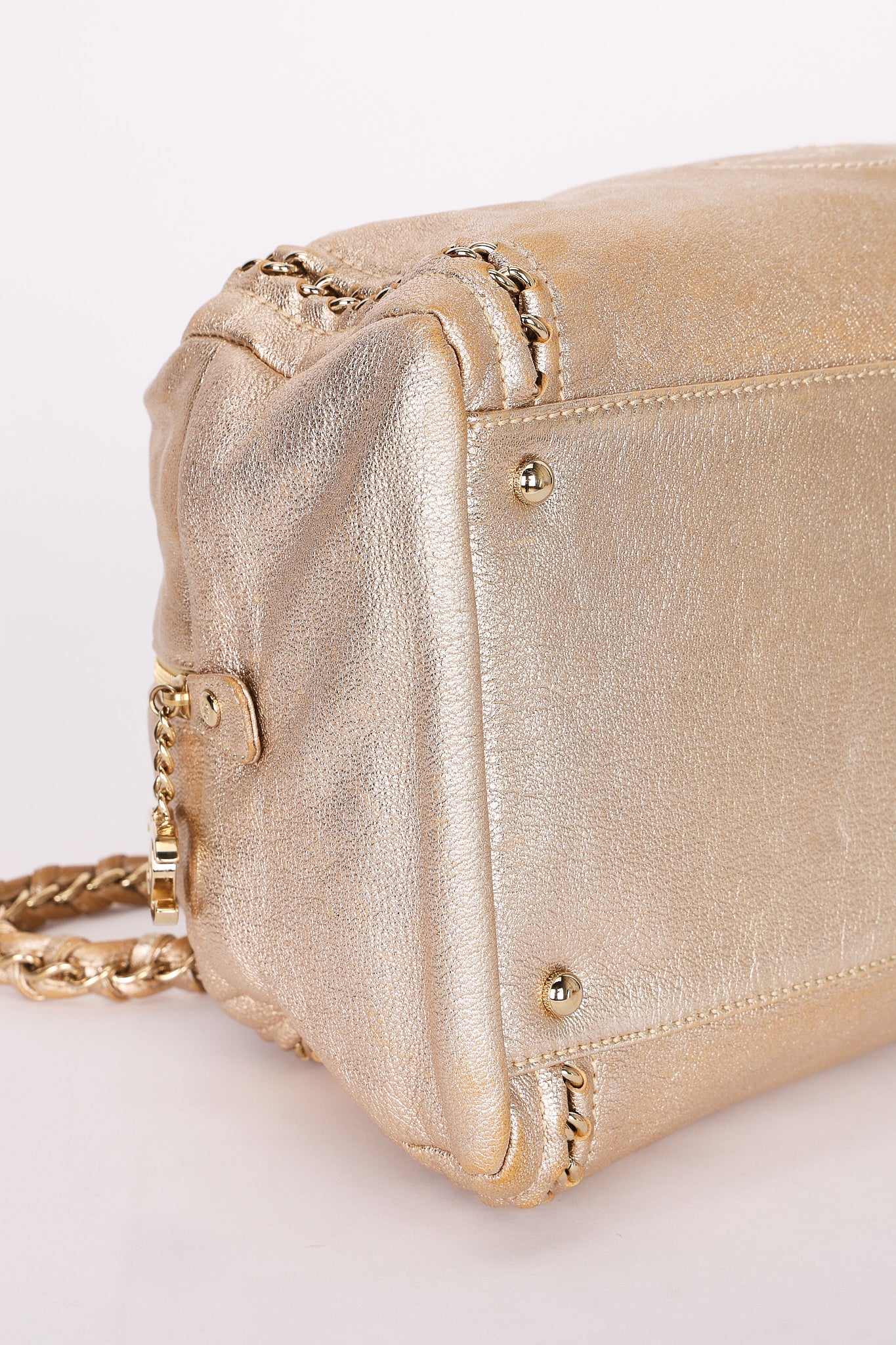 Chanel Luxe Ligne Bowler Bag Gold Metallic Calfskin GHW
