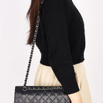 Chanel Medium Classic Double Flap Black Caviar SHW