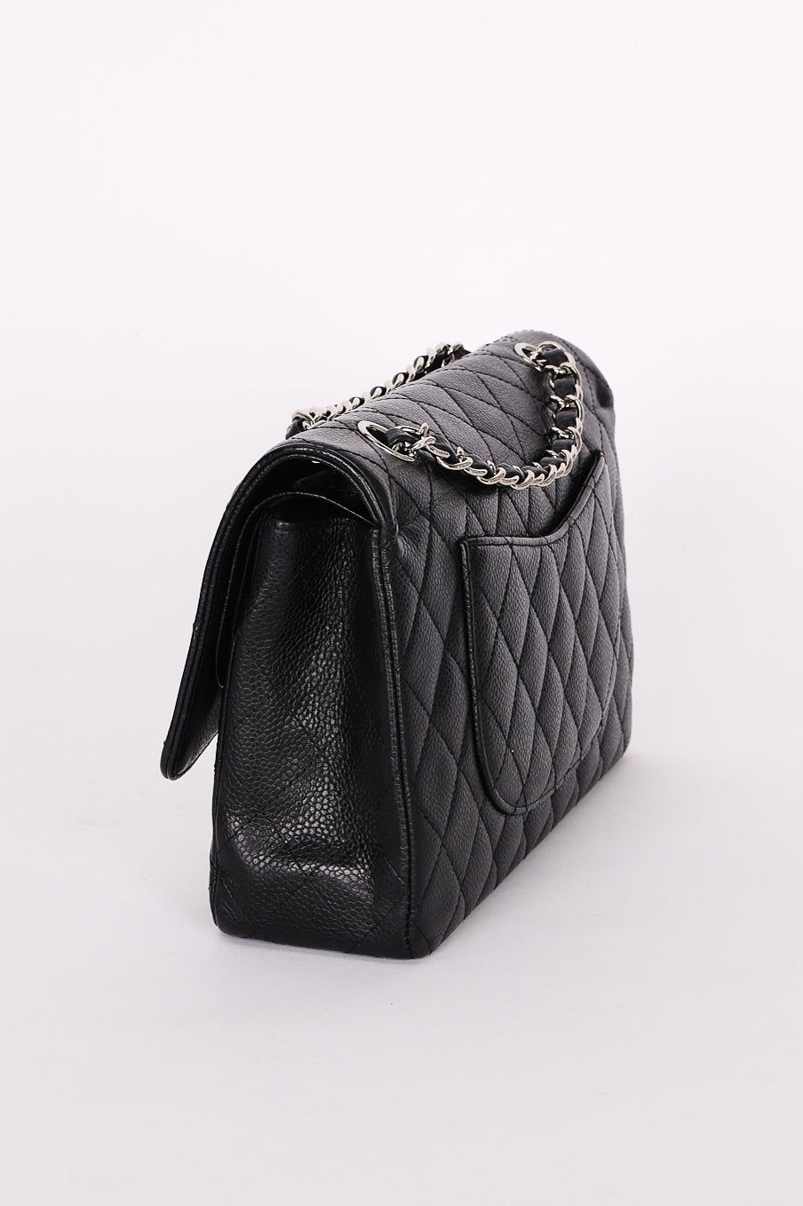 Chanel Medium Classic Double Flap Black Caviar SHW