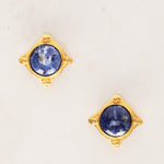 Chanel 1995 Blue Stone Clip-On Earrings 24K GP