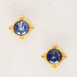 Chanel 1995 Blue Stone Clip-On Earrings 24K GP