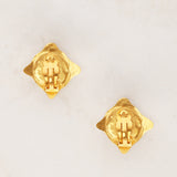 Chanel 1995 Blue Stone Clip-On Earrings 24K GP