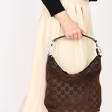 Gucci Monogram Suede Shoulder Bag