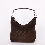 Gucci Monogram Suede Shoulder Bag