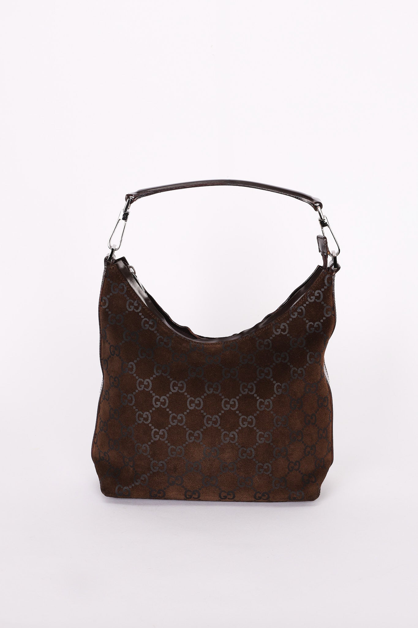 Gucci Monogram Suede Shoulder Bag